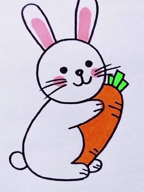 儿童画马克笔幼师兔子简笔画萝卜简笔画简笔画动物兔子简笔画小兔子简