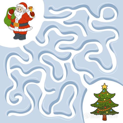 冬季迷宫游戏,圣诞老人和圣诞树