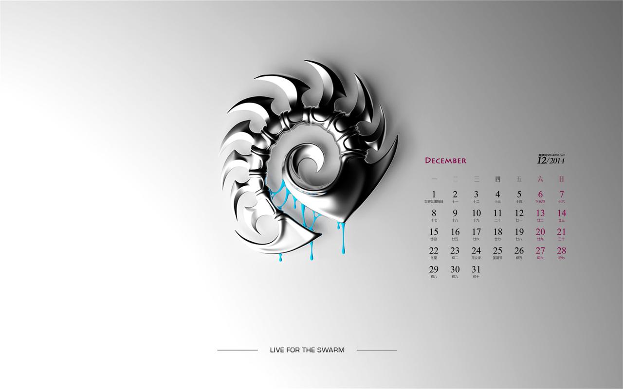 2014年12月日历创意个性设计电脑桌面壁纸下载
