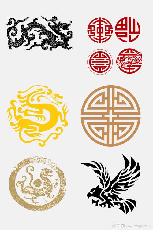 中式精致中国传统吉祥图案免抠元素素材
