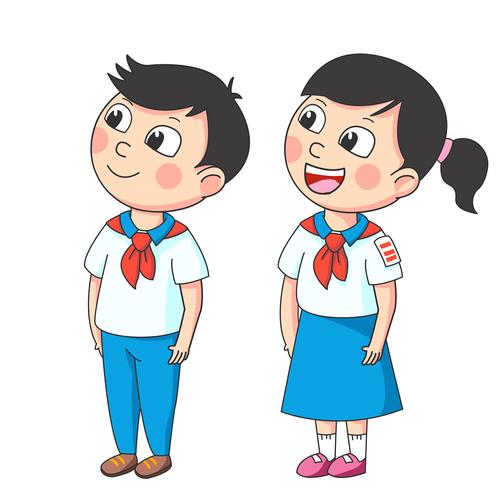 卡通红领巾儿童小学生人物元素gif动态图红领巾儿童元素[gif]gif下载 