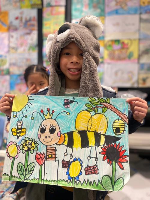 蜜蜂儿童画简笔画幼儿创意美术绘画