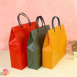 高档加厚pvc立体袋手提服装店袋子礼品包装店定logo磨砂塑料袋子