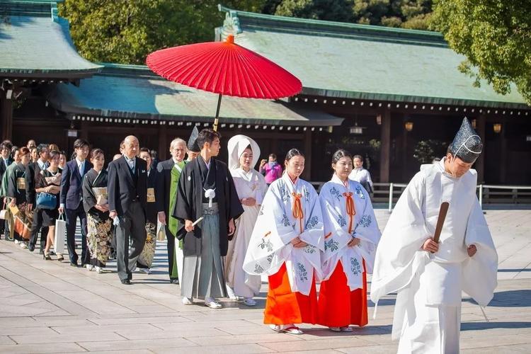 日本传统婚礼神前式婚礼和风的浪漫