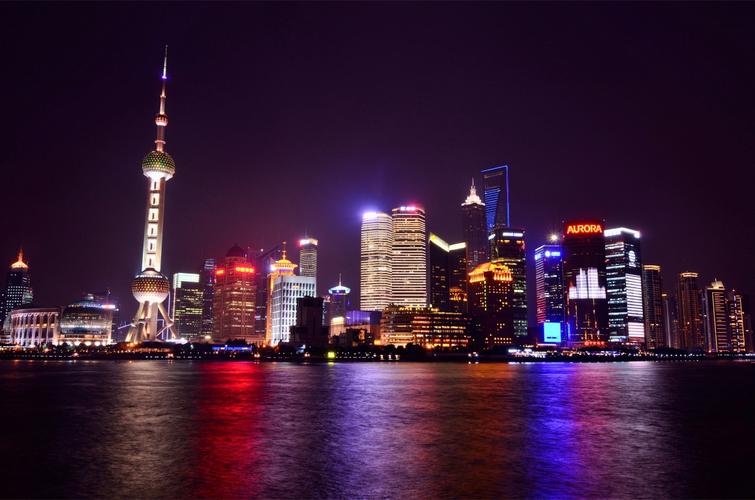 摩天大楼 上海夜景风景4k壁纸图片