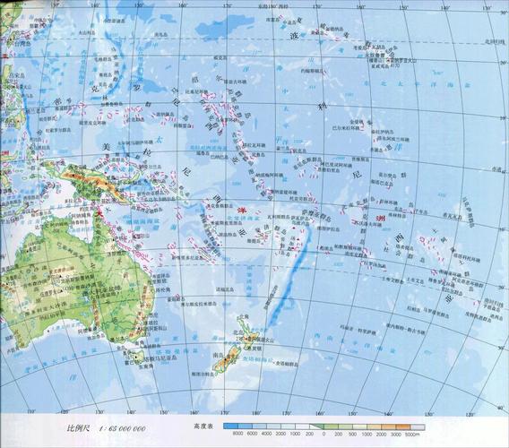 高清版世界分国家地形图大洋洲篇9