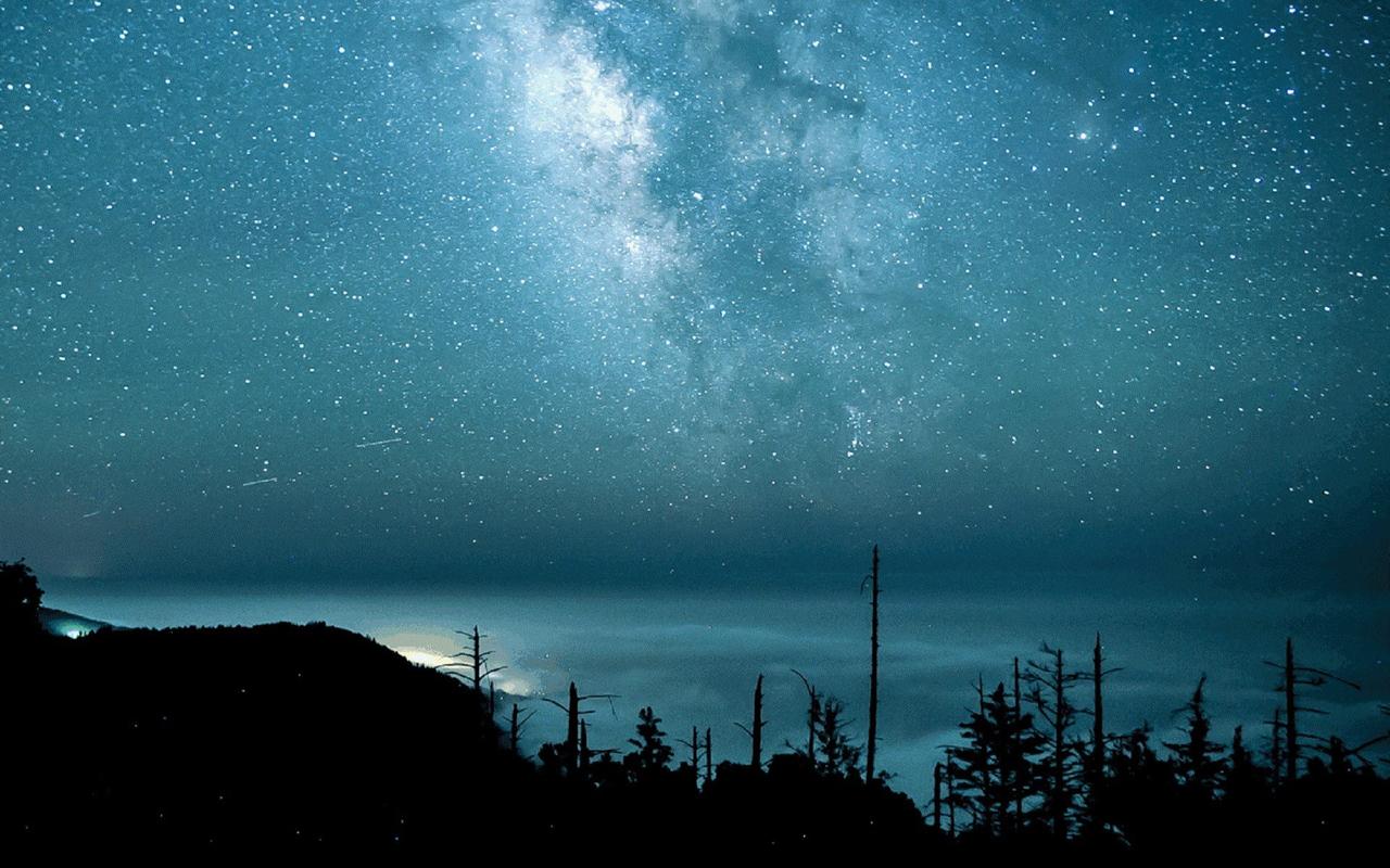 灿烂的星空夜景摄影高清桌面壁纸高清大图预览1920x1200_风景壁纸下载