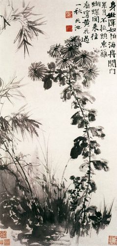 藏作品鉴赏徐渭花卉借助大写意的水墨技法,突出地体现了文人画的特质