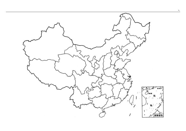 中国行政区划空白图及其山脉空白图doc