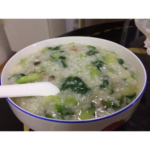 菜饭～做的砂锅青菜香菇粥