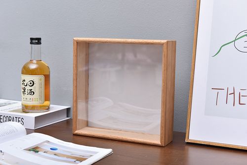 正方形木质相框 工艺品收藏木框 现代简约桌面摆放立式相框