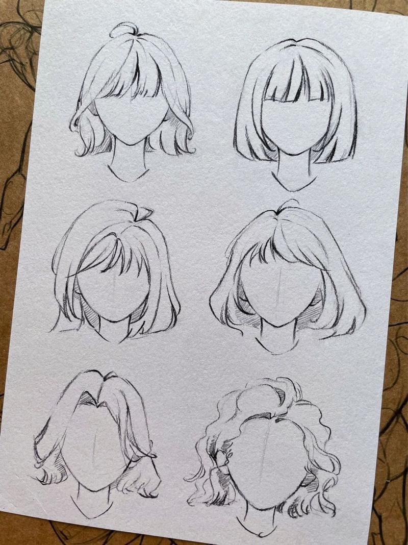 绘画日常|几款简易女生短发① 画头发系列日常,随意快速发挥的几款