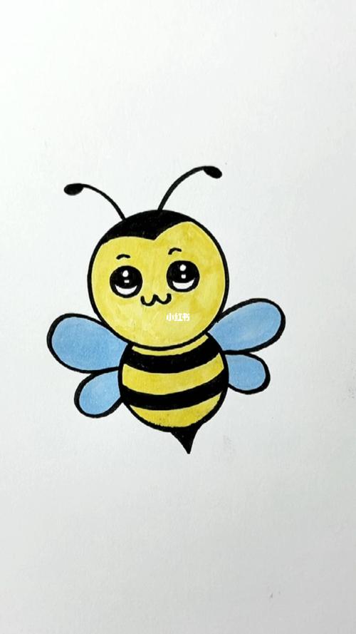 用两个圆画一只可爱的小蜜蜂
