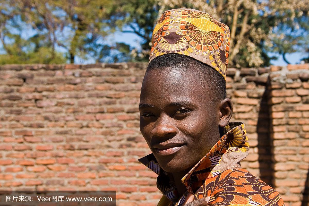 一个年轻的非洲人的肖像.