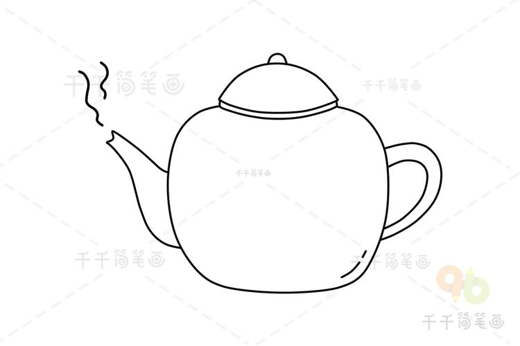茶壶简笔画,简单又漂亮,零基础也能学会,赶紧画画吧!茶壶简笔画教程