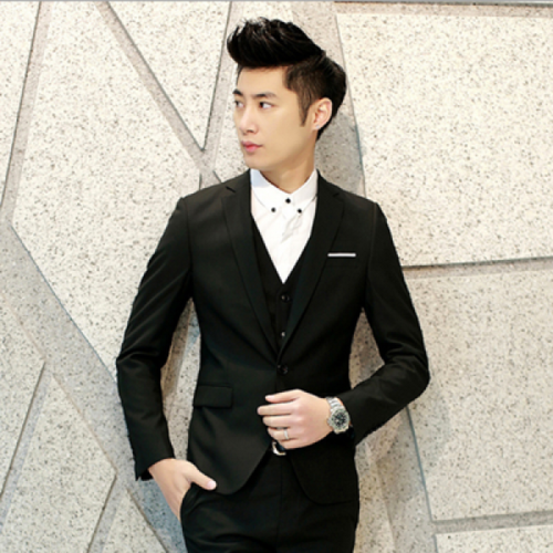 新款韩版修身西服套装两件套 新郎结婚商务休闲西装男 伴郎礼.