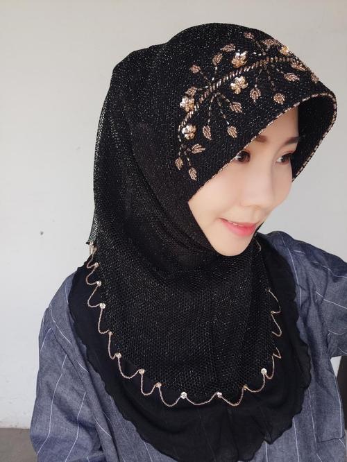2018新款新夏季穆斯林头巾蕾丝两件套方便套头盖头头套弹力打底帽