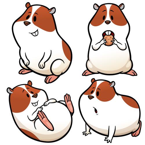 可爱豚鼠漫画矢量素材下载(图片id:848985)_-陆地动物-矢量素材_ 集