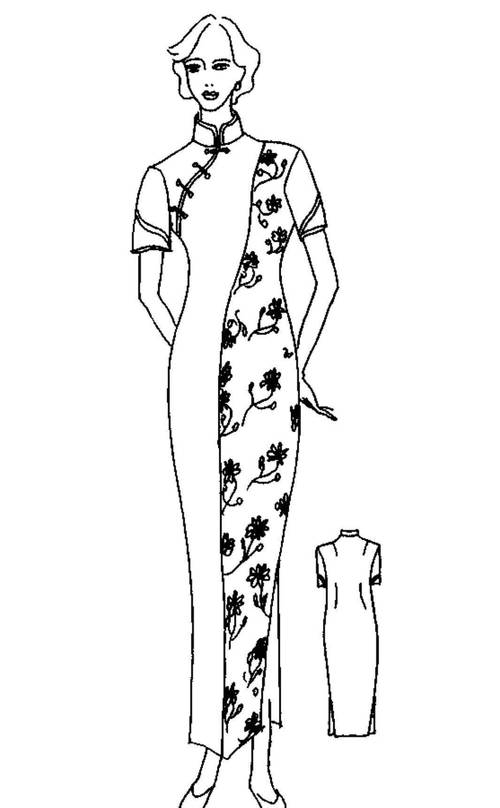 立领短袖旗袍裁剪图绘制并不难,学会这个换算小技巧,轻松画出来_腰围