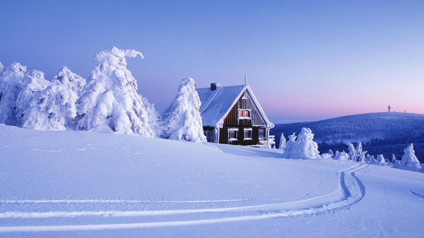 美丽的冬日雪景风景图片高清宽屏壁纸
