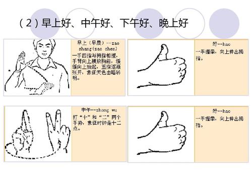 日常手语学习.很简单实用哦 (2)早上好,中午好,下午好,晚上好