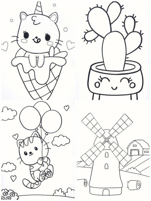 9幅可爱卡通儿童简笔画(附大图)97涂色稿见下笔记#创意  #儿童创意