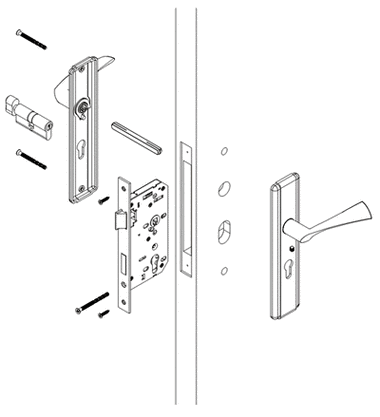 分体式门锁安装示意图
