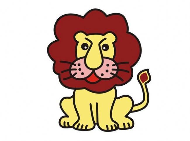 厉害的兽王狮子简笔画画法可爱又威严的小狮子卡通画小动物简笔画小