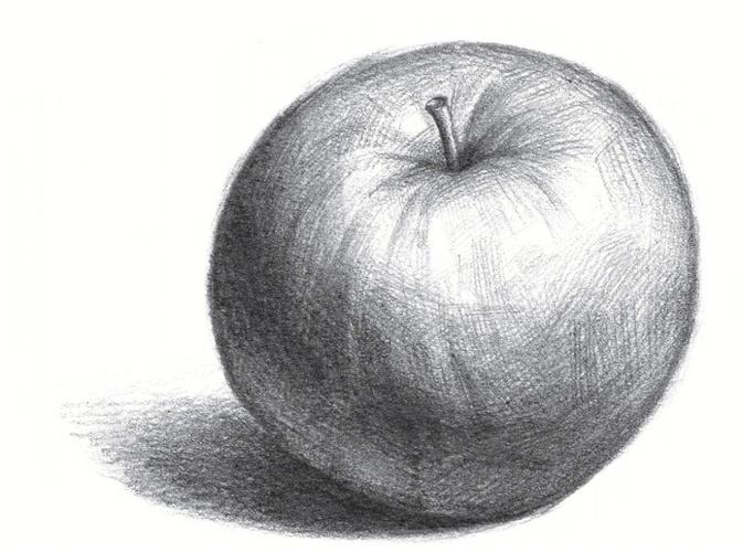 73铅笔素描如此简单苹果