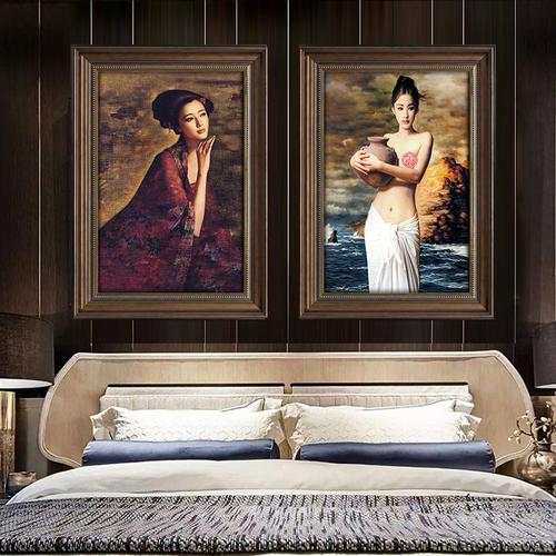 欧式挂画卧室床头装饰画客厅背景壁画美女油画世界名画《抱陶女》
