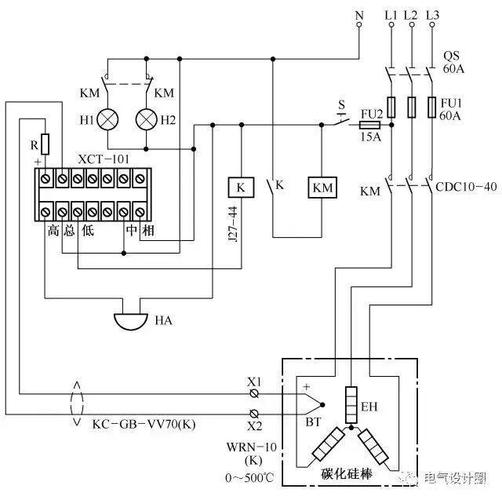 2,下图是电子式温控器控温电路 (1)主电路 主电路由隔离开关qs