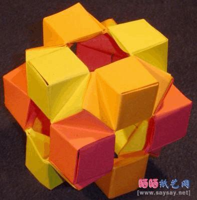 多面体几何折纸教程复杂立体几何图形家居折纸装饰品diy制作方法