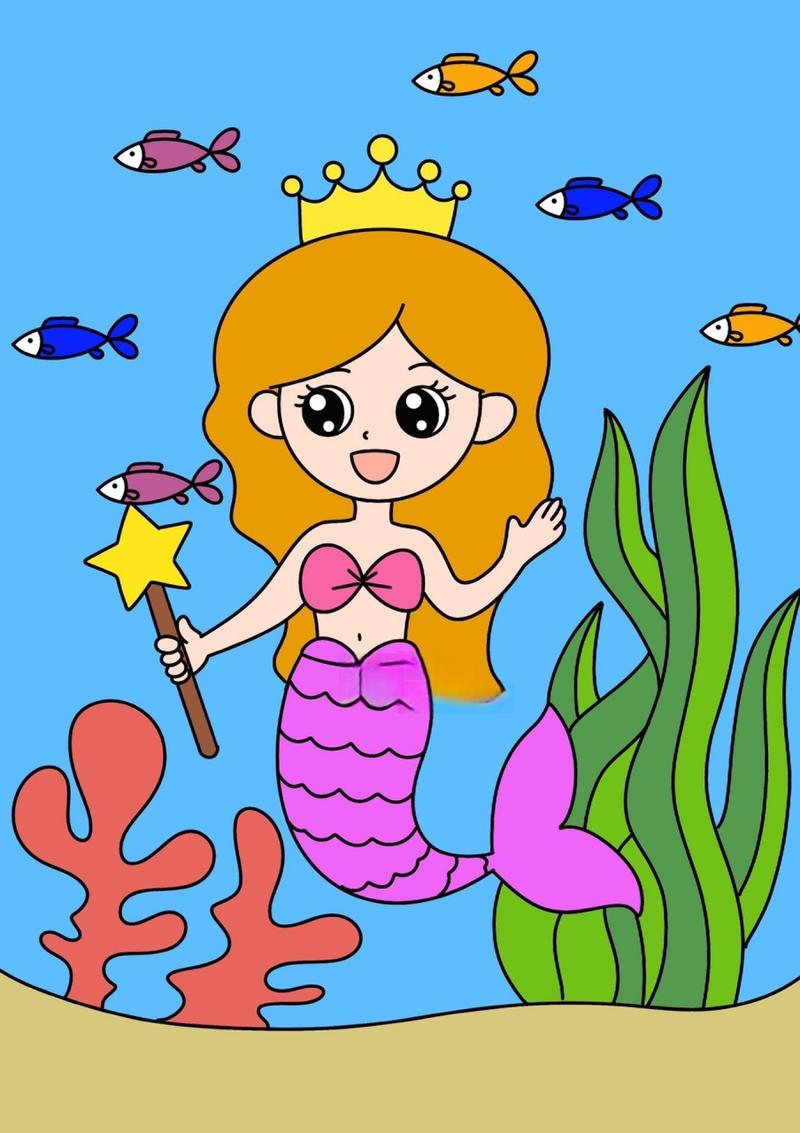 美人鱼🧜‍♀️儿童创意画 简笔画