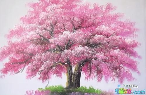 5068儿童网儿童画儿童画春天右春天到了樱花树上美丽的樱花