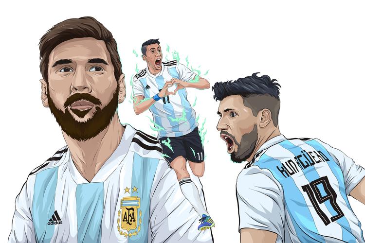 阿根廷足球系列插画