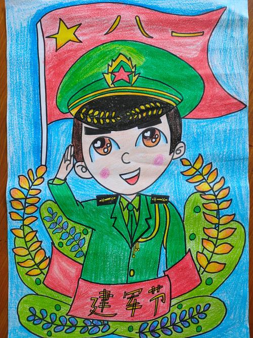 万江新村幼儿园"向军人致敬"绘画比赛