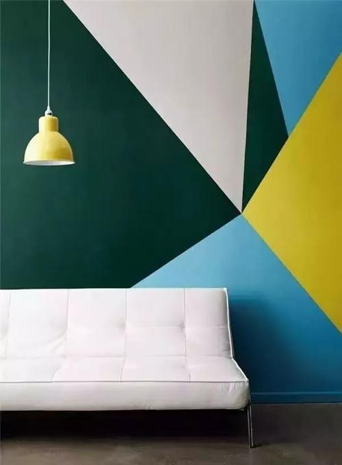 墙漆的涂刷工艺问题,这些多种色彩的墙漆通常是利用几何图形进行涂刷