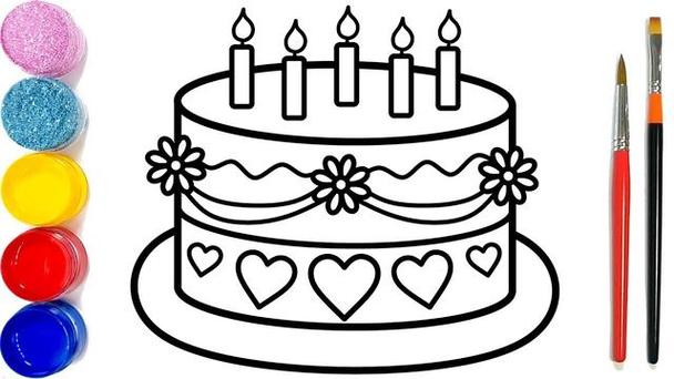蛋糕简笔画图片大全生日蛋糕简笔画彩色儿童画蛋糕图片大全(2)生日