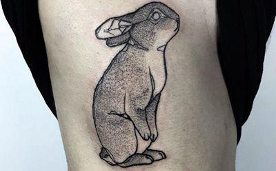 42张十二生肖兔子纹身图案