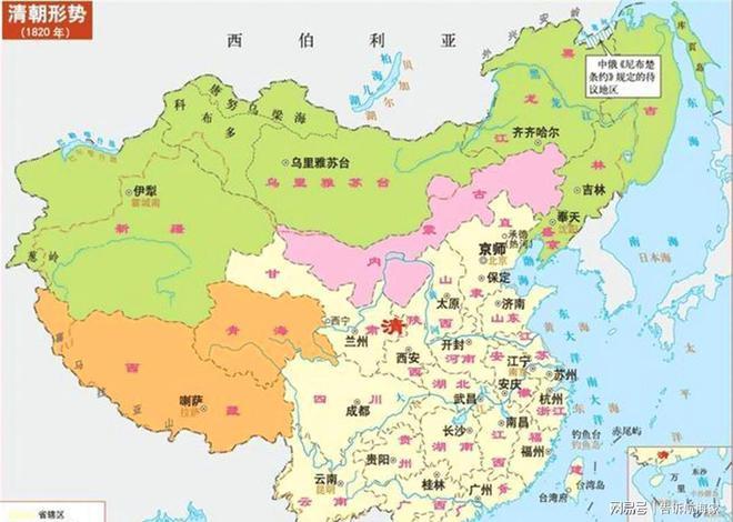 如今中国的地图板块是一只雄鸡的姿态,其实在中国清朝时期,中国地图的
