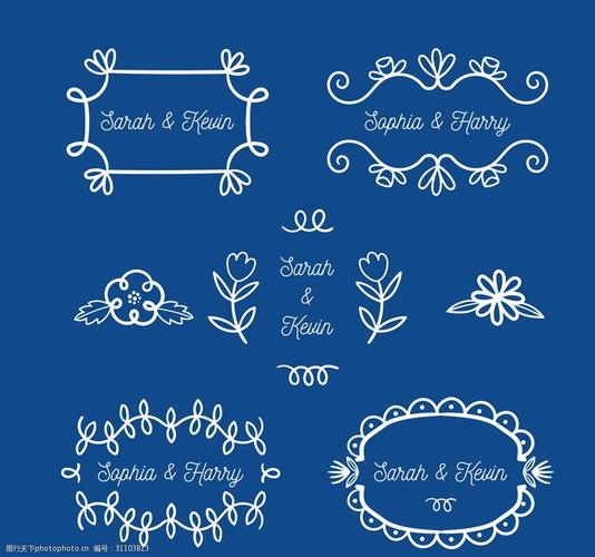 婚礼花纹矢量素材 白色 婚礼 花纹 姓名 花卉 设计 底纹边框 花边花纹