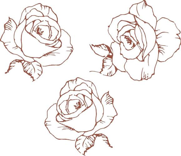 托叶和花柄涂成绿色,一朵简单又好看的玫瑰花简笔画就画好啦