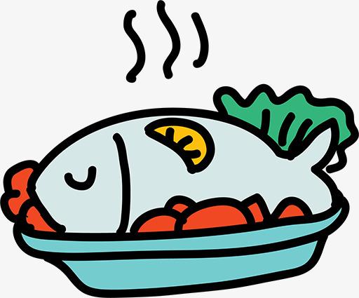 卡通美食鱼