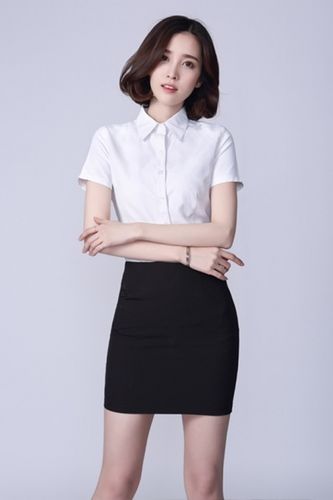白色衬衫女短袖2018春夏新款韩版修身显瘦纯白商务正装工装大码职业