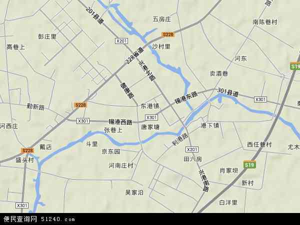中国江苏省无锡市锡山区东港镇地图(卫星地图)