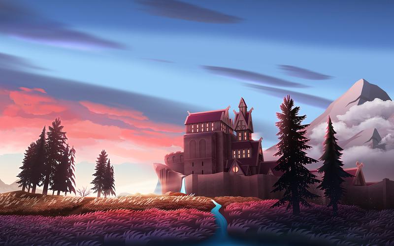 动漫梦幻城堡风景电脑壁纸图片