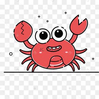 卡通小螃蟹表情包免抠图