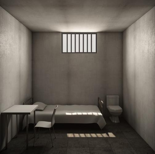 从监狱里看到的一个牢房宽敞监狱牢房高清图片下载监狱牢房与窗口四个