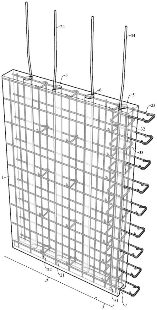一种竖向连接钢筋现场自定位的叠合剪力墙