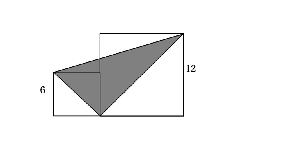 图中,大正方形的边长是12cm,小正方形的边长是6cm,阴影部分的面积是